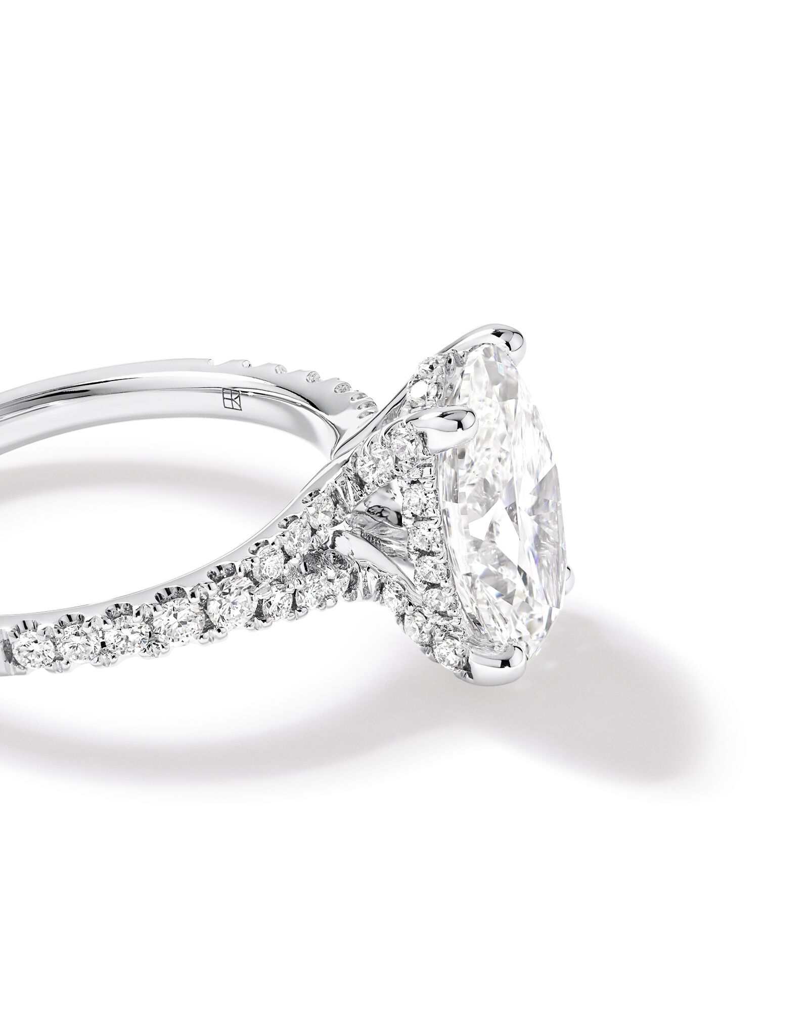 3.50 Carat TW Oval Cut Laboratory-Grown Diamond Engagement Ring in 18kt White Gold