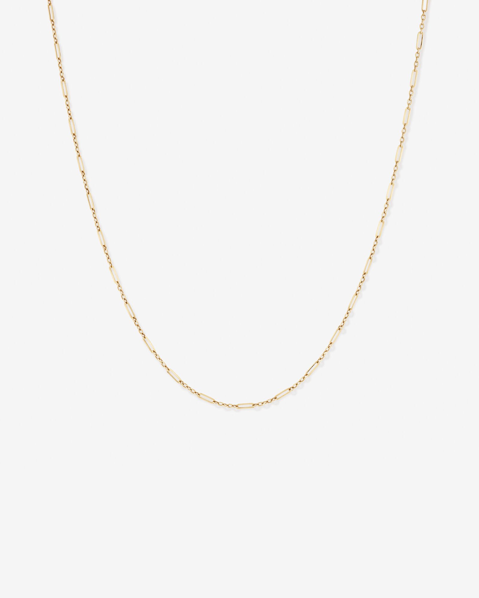 1.6mm Wide Paperclip 3 and 1 Chain in 10kt Yellow Gold