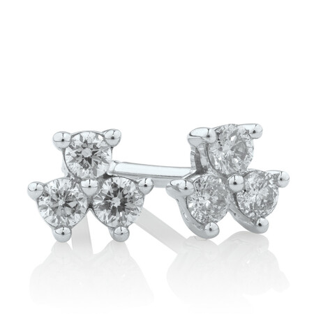 Stud Earrings with 1/7 Carat TW of Diamonds in 10kt White Gold Stud Earrings with 1/7 Carat TW of Diamonds in 10kt White Gold