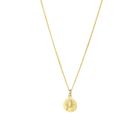 Cancer Zodiac Pendant in 10kt Yellow Gold