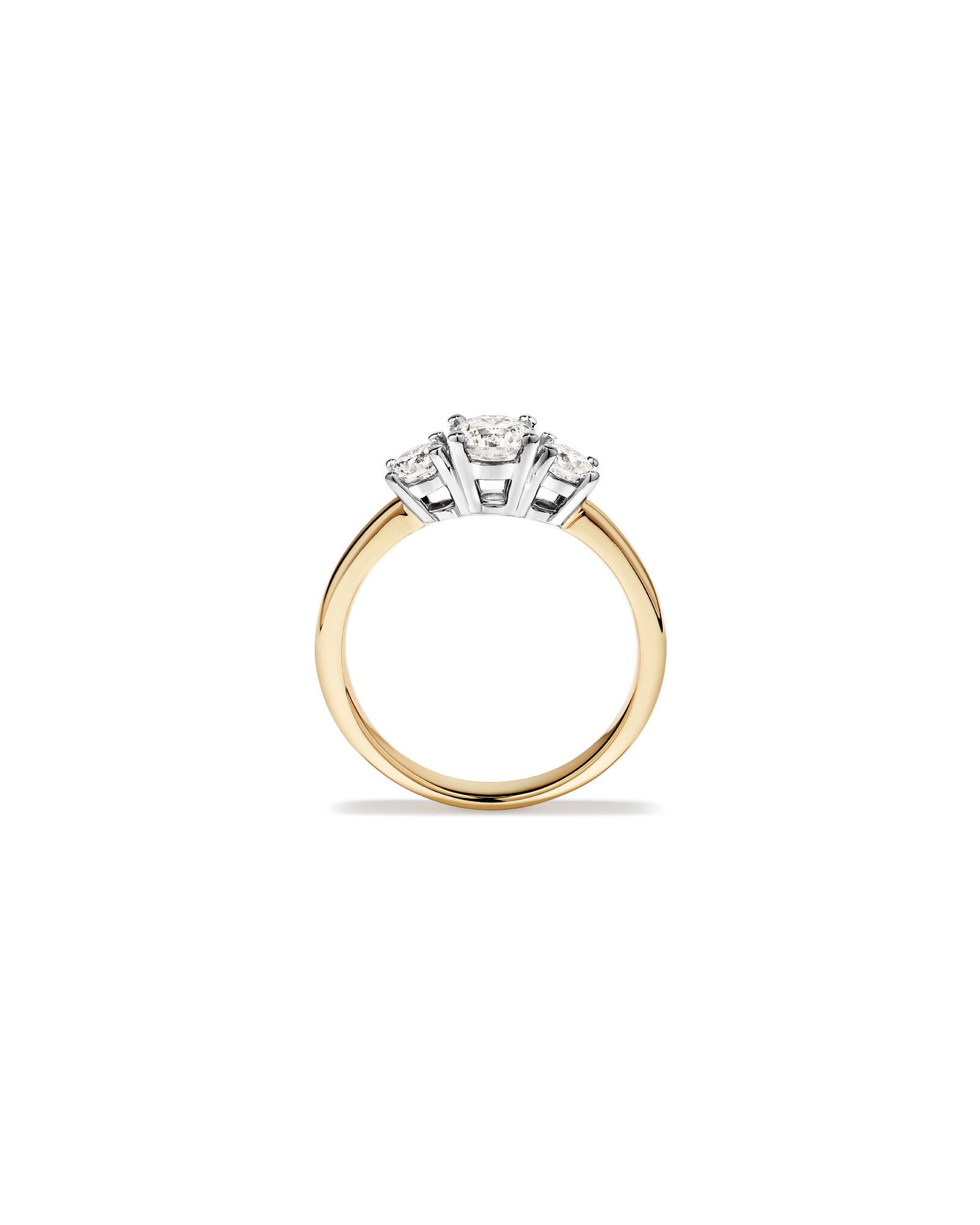 Bague en or jaune et blanc 14 carats avec diamants Signature 101 de 1,00 carat TW