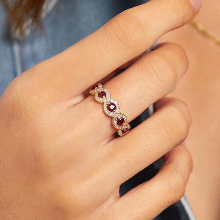 Bubble Ring with Natural Ruby & 0.46 Carat TW of Diamonds In 14kt Yellow Gold Bubble Ring with Natural Ruby & 0.46 Carat TW of Diamonds In 14kt Yellow Gold