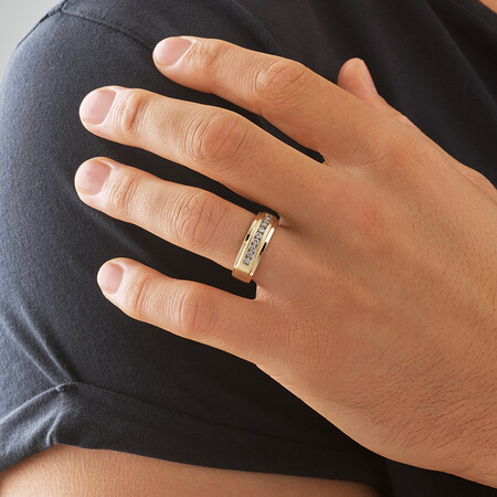 Men's Ring with 1/4 Carat TW of Diamonds in 10kt Yellow Gold Men's Ring with 1/4 Carat TW of Diamonds in 10kt Yellow Gold
