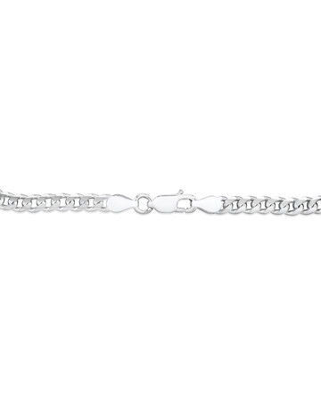 19cm (7”) 3mm-3.5mm Width Curb Bracelet in Sterling Silver 19cm (7”) 3mm-3.5mm Width Curb Bracelet in Sterling Silver
