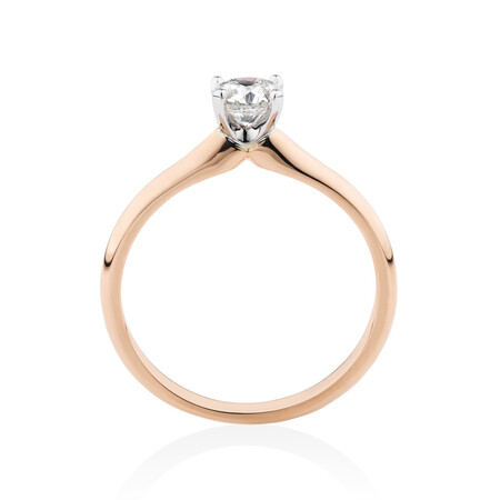 Certified Solitaire Engagement Ring with a 0.50 Carat TW Diamond in 14kt Rose and White Gold Certified Solitaire Engagement Ring with a 0.50 Carat TW Diamond in 14kt Rose and White Gold