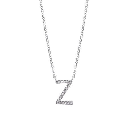 "Z" Initial necklace with 0.10 Carat TW of Diamonds in 10kt White Gold "Z" Initial necklace with 0.10 Carat TW of Diamonds in 10kt White Gold