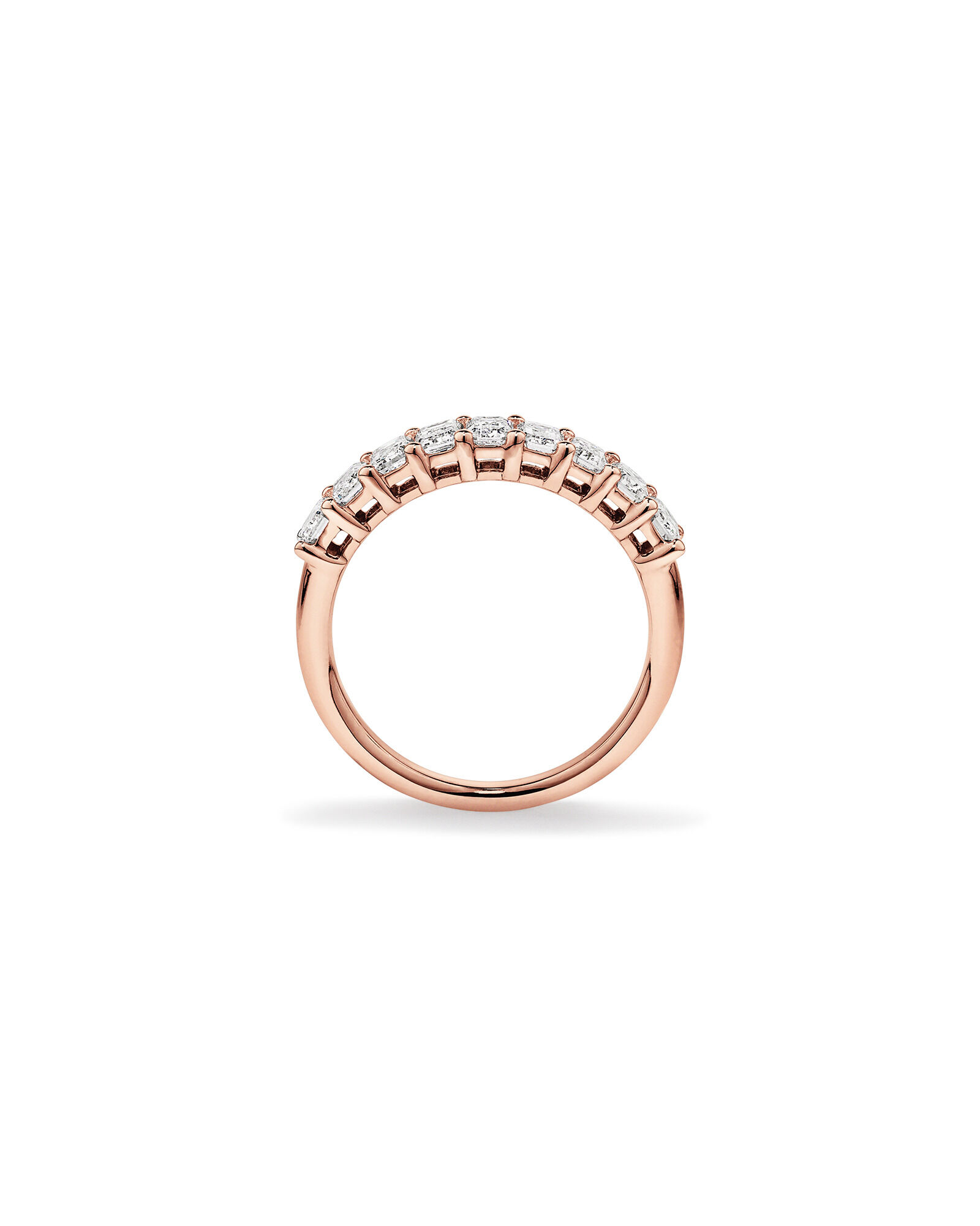 1.17 Carat TW Emerald Cut Laboratory-Grown Diamond Wedding Band in 14kt Rose Gold