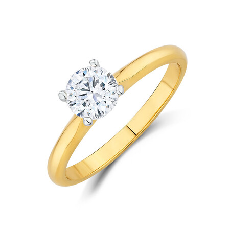 Certified Solitaire Engagement Ring with a 0.70 Carat TW Diamond in 14ct Yellow & White Gold Certified Solitaire Engagement Ring with a 0.70 Carat TW Diamond in 14ct Yellow & White Gold