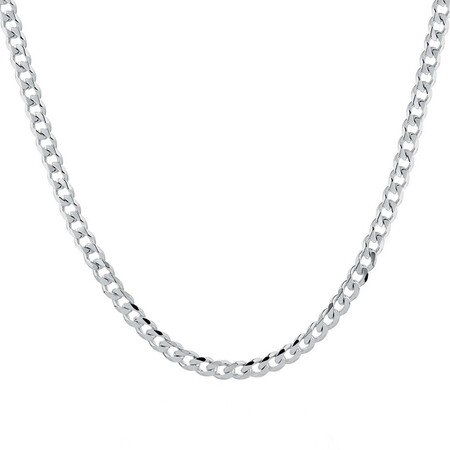 60cm (24") 6mm-6.5mm Width Men's Curb Chain in Sterling Silver 60cm (24") 6mm-6.5mm Width Men's Curb Chain in Sterling Silver
