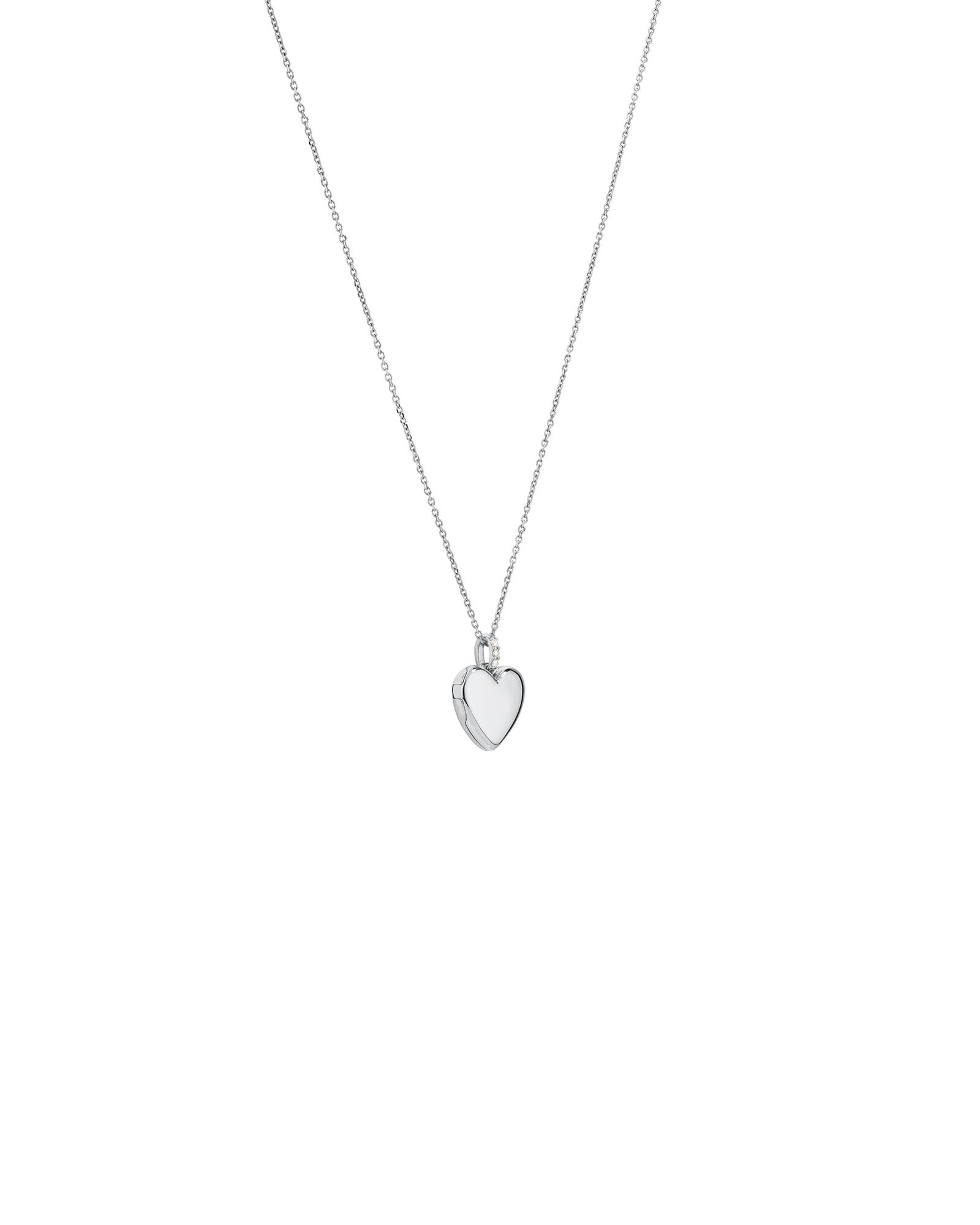 Diamond Accent Heart locket in Sterling Silver
