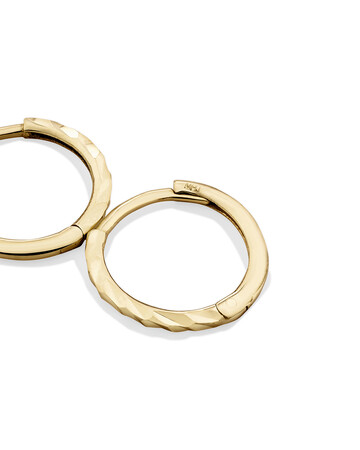 Mini Hoop Diamond Cut Earrings in 10kt Yellow Gold Mini Hoop Diamond Cut Earrings in 10kt Yellow Gold