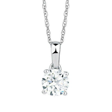 Solitaire Pendant with a 1 Carat Diamond in 18kt White Gold