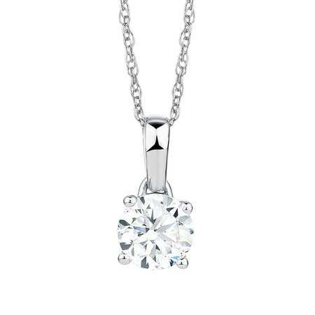 Solitaire Pendant with a 1 Carat Diamond in 18kt White Gold Solitaire Pendant with a 1 Carat Diamond in 18kt White Gold