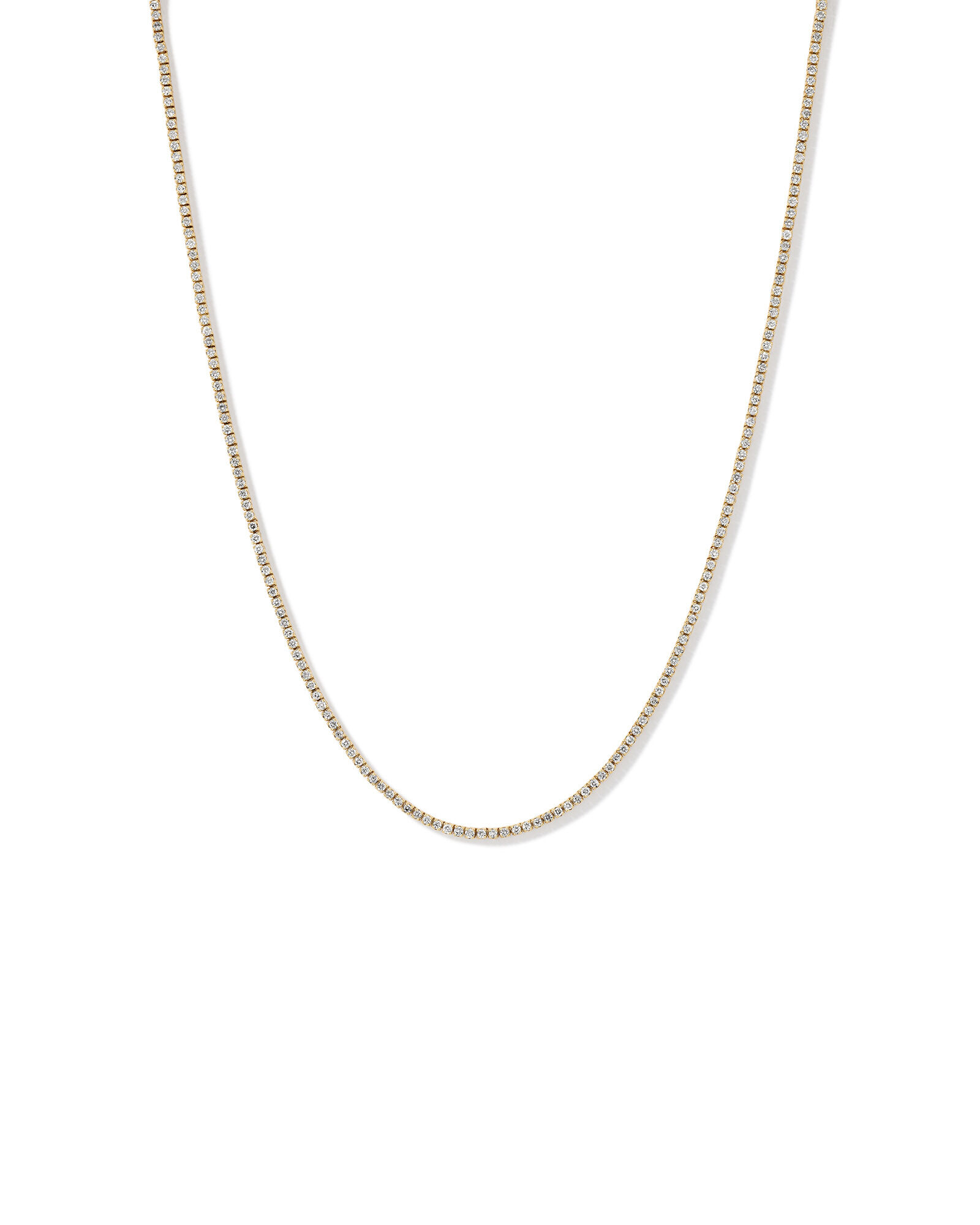 18kt Yellow Gold Tennis Necklace