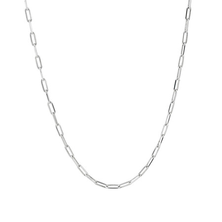 60cm (24") 2mm-2.5mm Width Paperclip Chain in Sterling Silver 60cm (24") 2mm-2.5mm Width Paperclip Chain in Sterling Silver