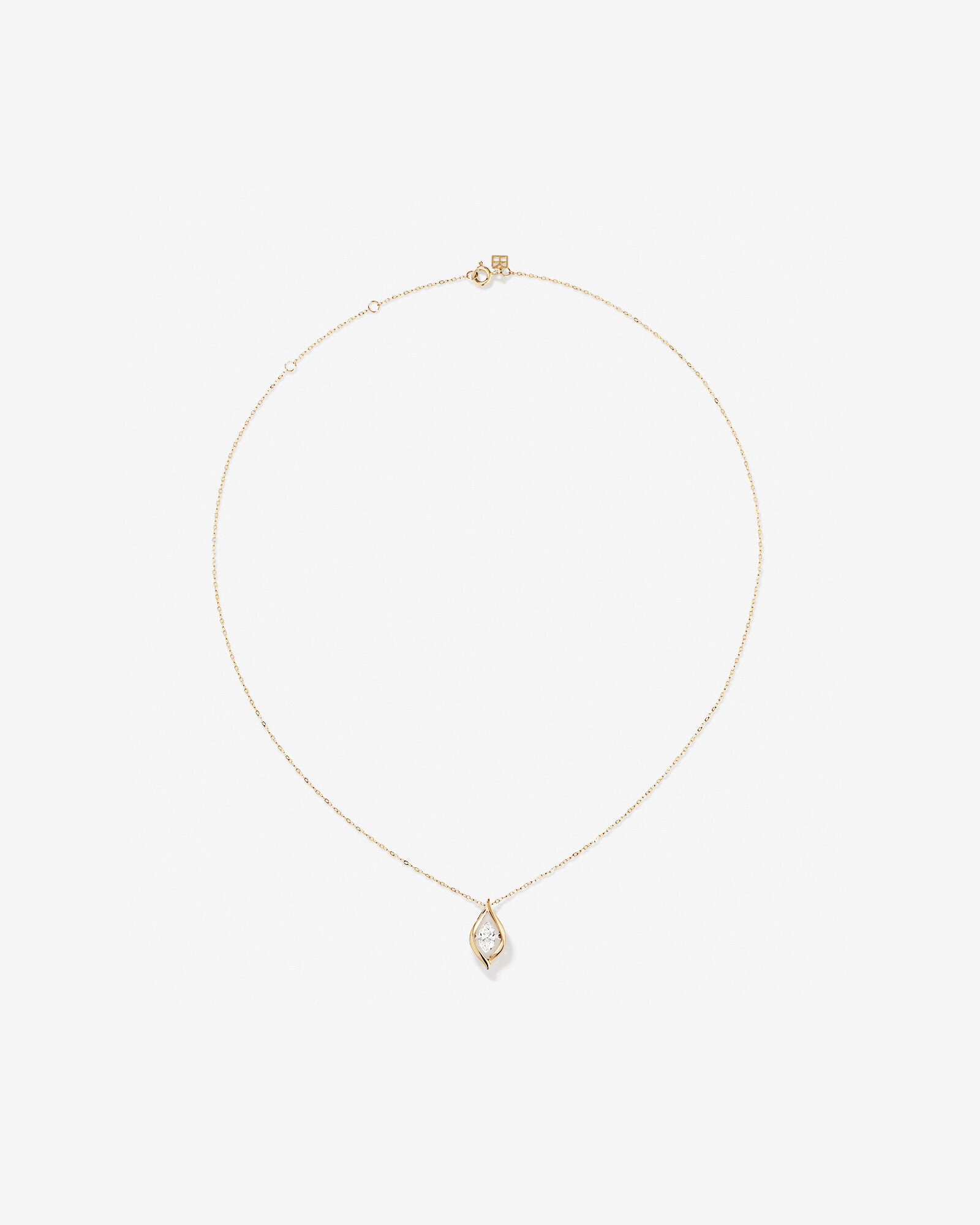 Lume Lab Marquise Pendant with 0.50 Carat TW of Laboratory-Grown Diamond in 10kt Yellow Gold