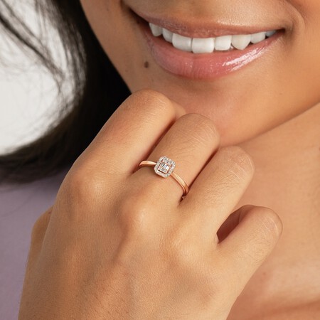Promise Ring with 0.15 Carat TW of Diamonds in 10kt Rose Gold Promise Ring with 0.15 Carat TW of Diamonds in 10kt Rose Gold
