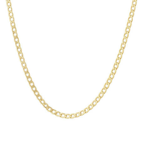 55cm (22") 3mm-3.5mm Width Hollow Curb Chain in 10kt Yellow Gold 55cm (22") 3mm-3.5mm Width Hollow Curb Chain in 10kt Yellow Gold