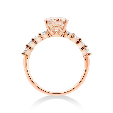 Ring with Morganite and 0.33 Carat TW of Diamonds in 10kt Rose Gold Ring with Morganite and 0.33 Carat TW of Diamonds in 10kt Rose Gold