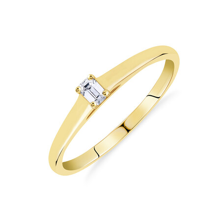 Promise Ring with Diamond in 10kt Yellow Gold