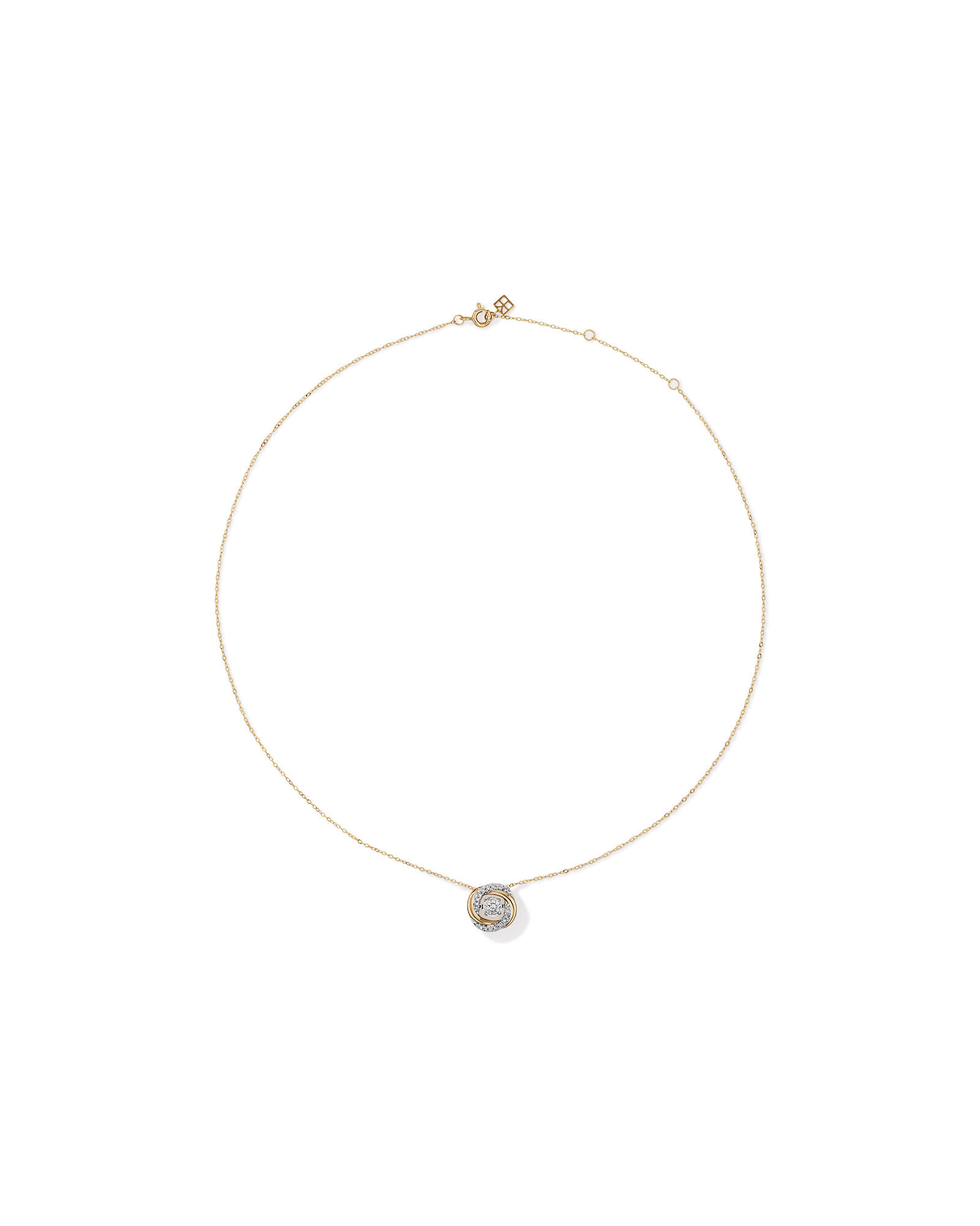 0.35 Carat TW Diamond Swirl Everlight Pendant Necklace in 10kt Yellow Gold