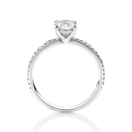 Laboratory-Created 1.14 Carat TW of Diamond Oval Ring In 14kt White Gold Laboratory-Created 1.14 Carat TW of Diamond Oval Ring In 14kt White Gold