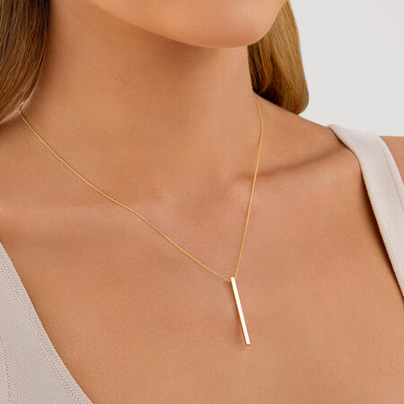 Vertical Bar Pendant In 10kt Yellow Gold Vertical Bar Pendant In 10kt Yellow Gold