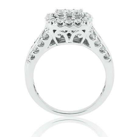 Engagement Ring with 1 1/2 Carat TW of Diamonds in 10kt White Gold Engagement Ring with 1 1/2 Carat TW of Diamonds in 10kt White Gold
