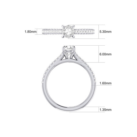 Engagement Ring with 0.78 Carat TW of Diamonds in 14kt White Gold Engagement Ring with 0.78 Carat TW of Diamonds in 14kt White Gold