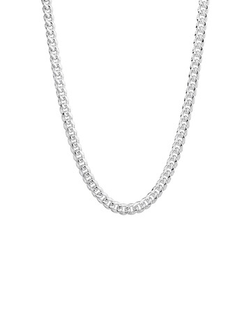 55cm (22") 7mm-7.5mm Width Miami Curb Chain in Sterling Silver 55cm (22") 7mm-7.5mm Width Miami Curb Chain in Sterling Silver