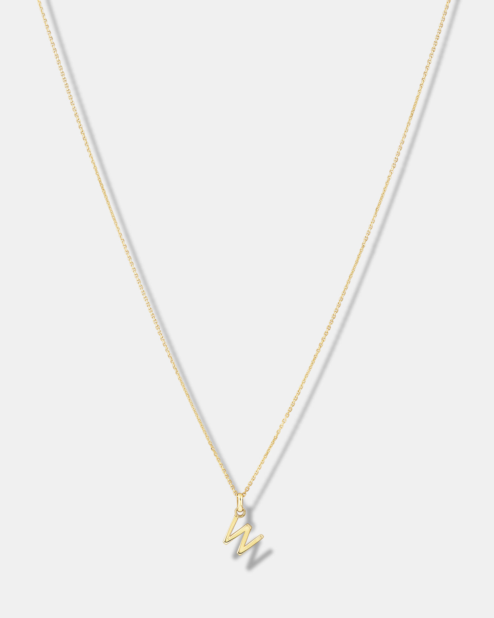 W Initial Pendant in 10kt Yellow Gold