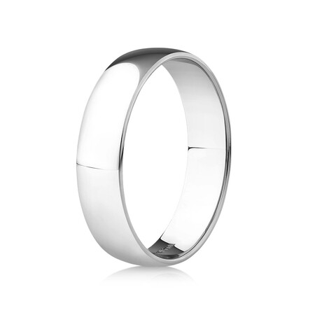 5mm Lite Half Round Wedding Band in 10kt White Gold 5mm Lite Half Round Wedding Band in 10kt White Gold