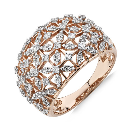 Ring with 0.75 Carat TW of Diamonds in 10kt Rose Gold Ring with 0.75 Carat TW of Diamonds in 10kt Rose Gold