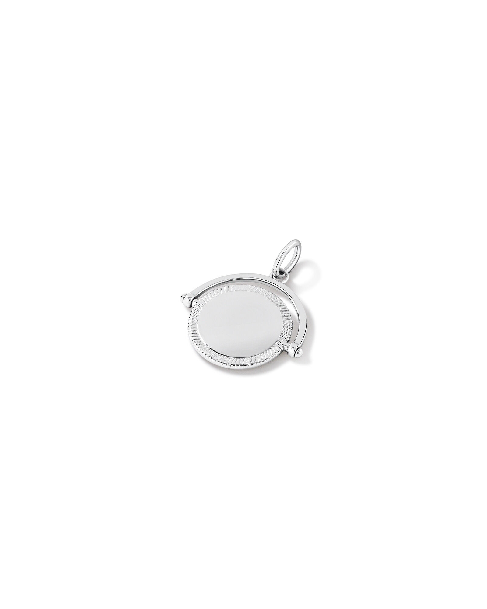 Engravable Spinning Circle Pendant in Sterling Silver
