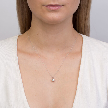 Solitaire Pendant with a 1 Carat Diamond in 18kt White Gold Solitaire Pendant with a 1 Carat Diamond in 18kt White Gold