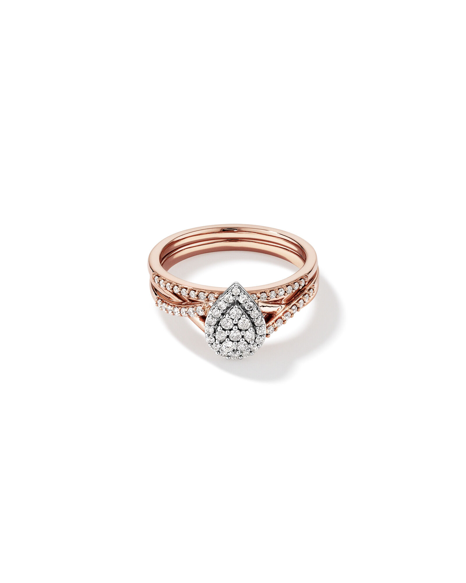 Ensemble de mariée avec 0,38 carat TW de diamants en or rose et blanc 14kt