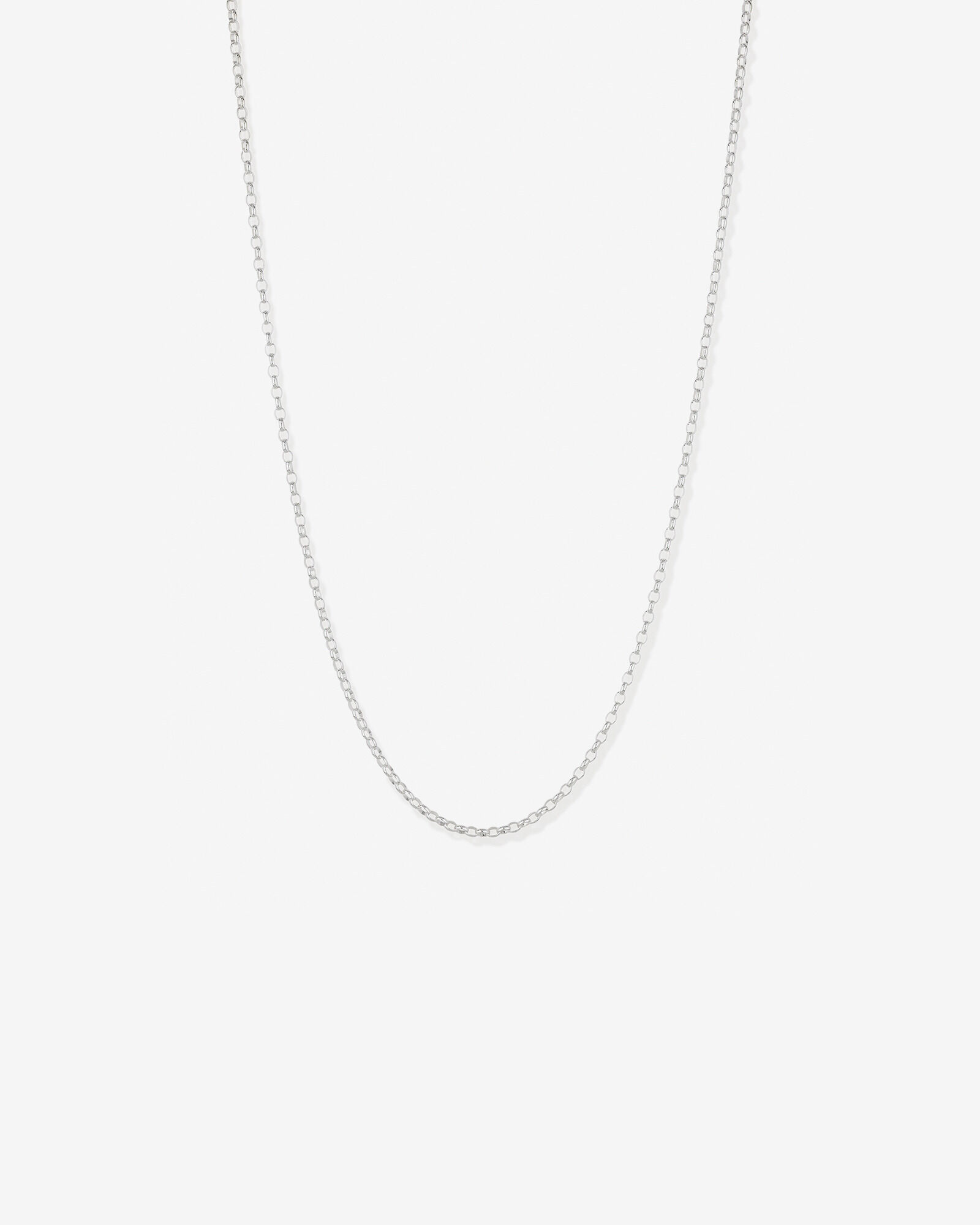 55cm (22") 3mm-3.5mm Width Oval Belcher Chain in Sterling Silver