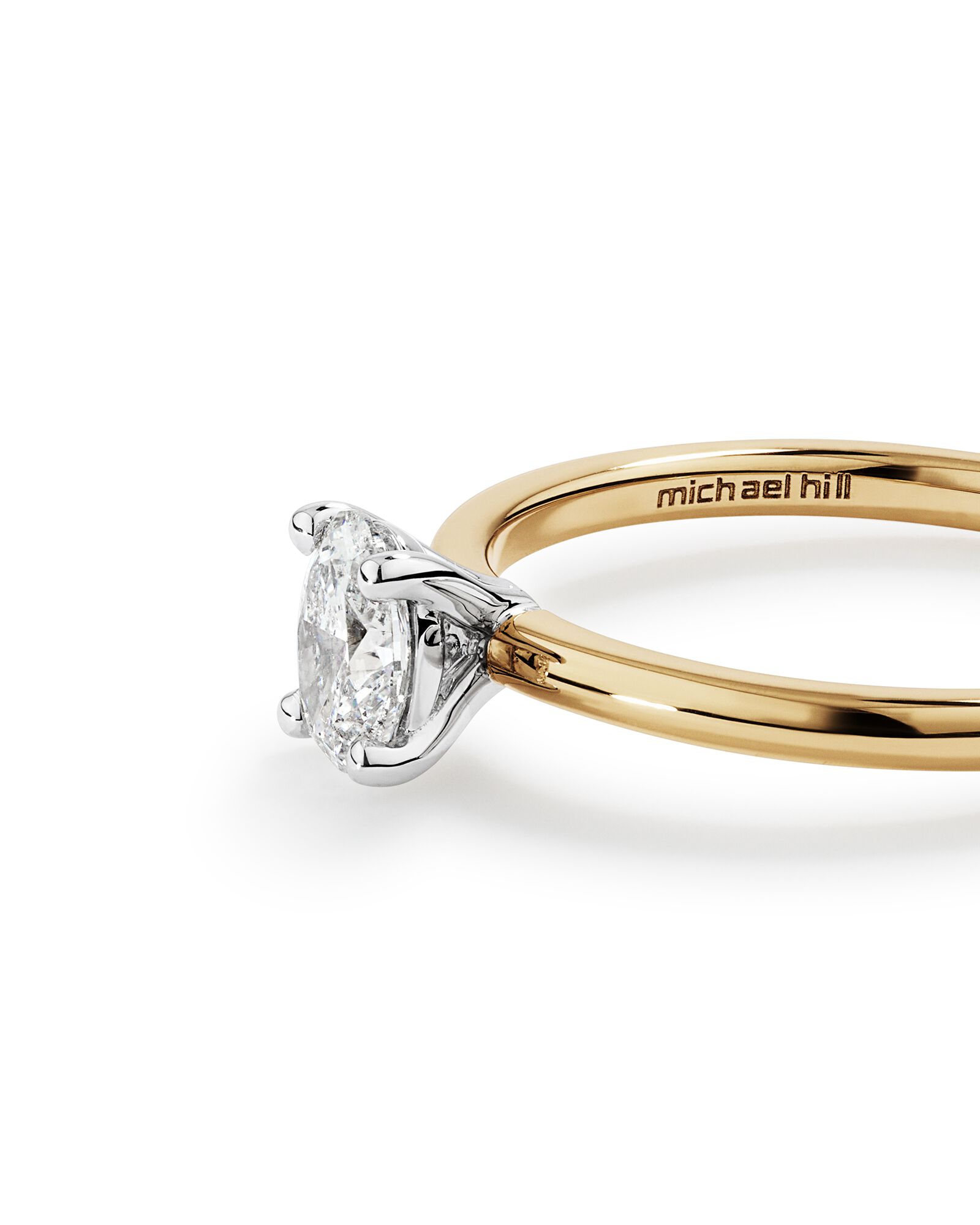 Solitaire Engagement Ring with 0.50 Carat TW of Diamonds in 18kt Yellow and White Gold