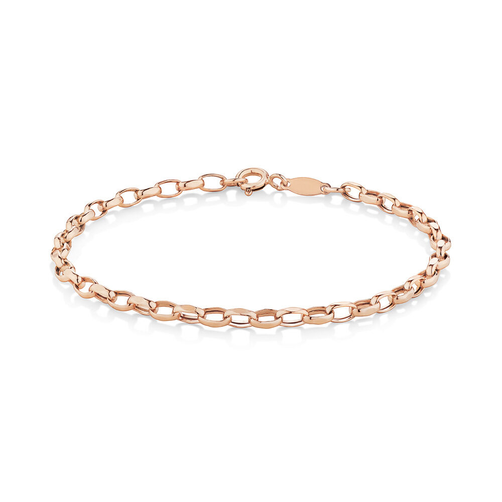 19cm 7.5 3mm 3.5mm Width Belcher Bracelet in 10kt Rose Gold