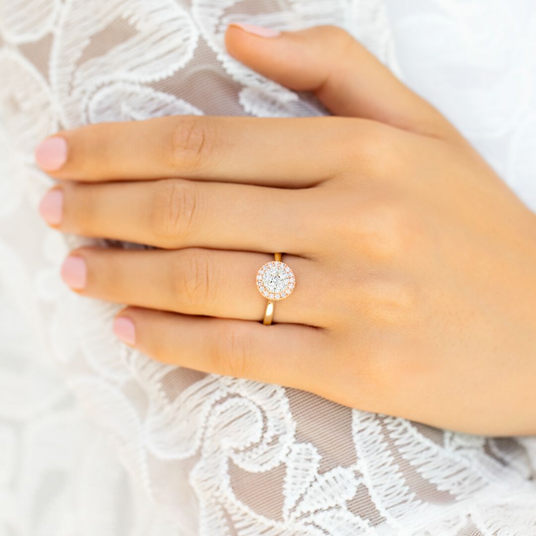 Engagement Ring with 1/2 Carat TW of Diamonds in 10kt Rose & White Gold