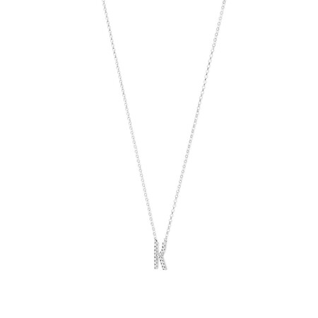 K' Initial necklace with 0.10 Carat TW of Diamonds in 10kt White Gold K' Initial necklace with 0.10 Carat TW of Diamonds in 10kt White Gold