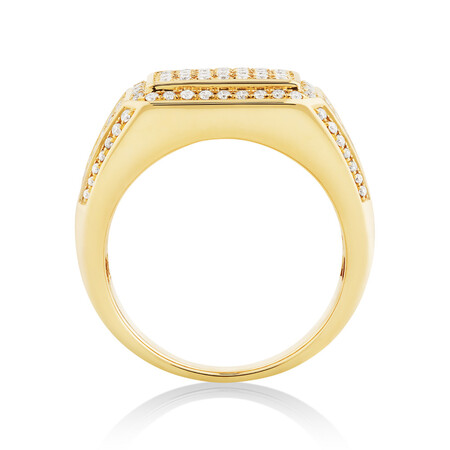 Men's Ring with 2 Carat TW of Diamonds In 10kt Yellow Gold Men's Ring with 2 Carat TW of Diamonds In 10kt Yellow Gold