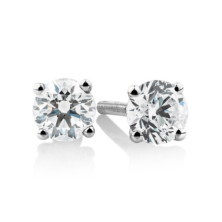 Laboratory-Created 0.50 Carat Stud Earrings In 10kt White Gold Laboratory-Created 0.50 Carat Stud Earrings In 10kt White Gold