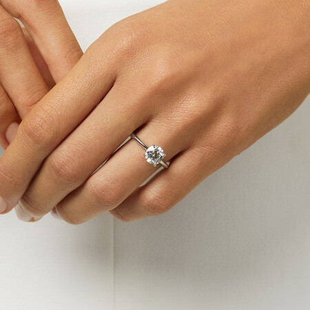 Laboratory-Created 1 Carat Diamond Ring in 14kt White Gold Laboratory-Created 1 Carat Diamond Ring in 14kt White Gold