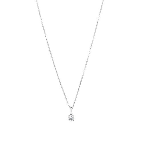 Laboratory-Created 0.25 Carat Solitaire Pendant In 10kt White Gold