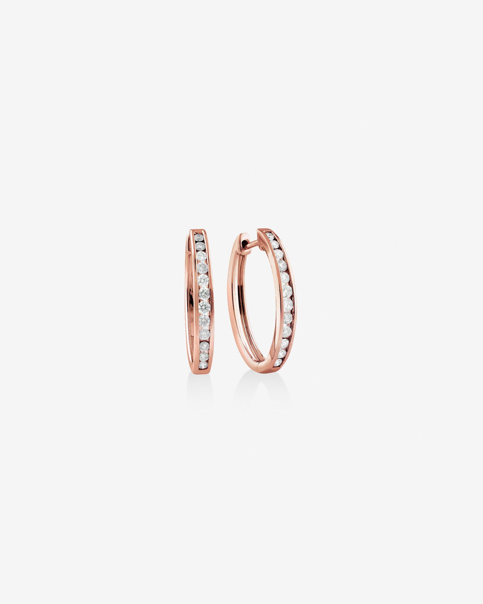 Anneaux courts en or rose 10 K à diamants totalisant 0,50 ct
