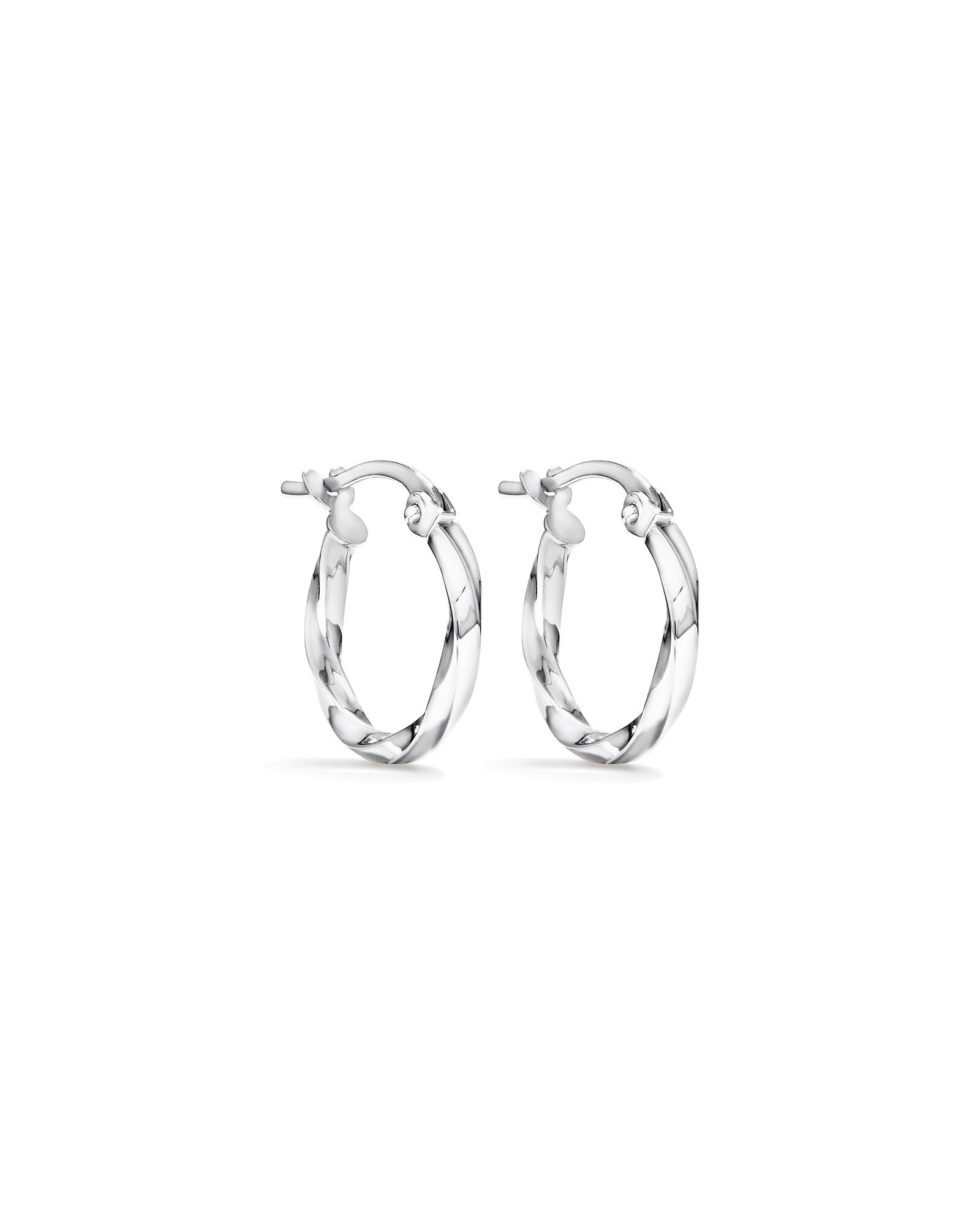Square Twist Hoop Earrings 10kt White Gold