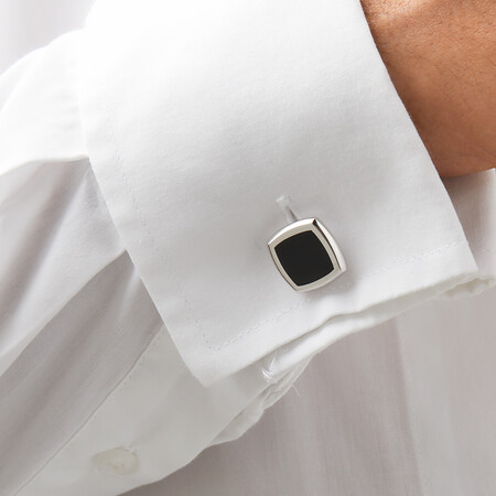 Onyx Square Cufflinks in Sterling Silver Onyx Square Cufflinks in Sterling Silver