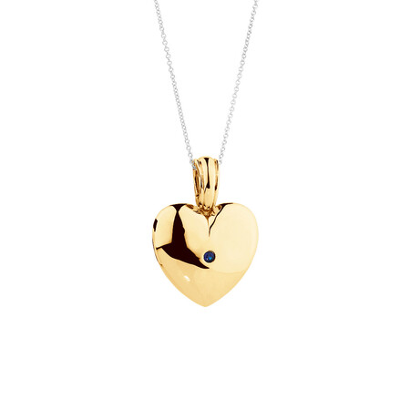 Heart Enhancer Pendant with Natural Sapphire in 10kt Yellow Gold