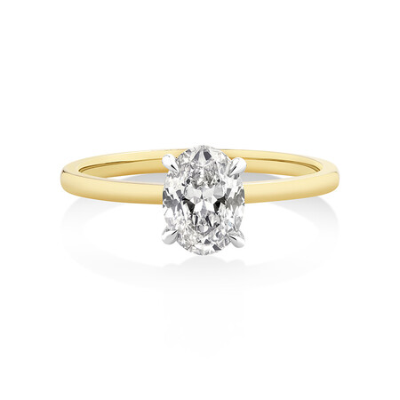 Southern Star Oval Solitaire Engagement Ring with 1 Carat TW of Diamond in 18kt Yellow & White Gold Southern Star Oval Solitaire Engagement Ring with 1 Carat TW of Diamond in 18kt Yellow & White Gold
